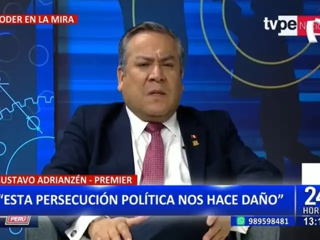 Gustavo Adrianzén denuncia "persecución política" contra Dina Boluarte: "Nos hace mucho daño"