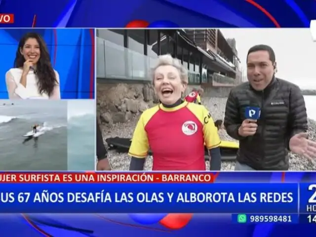 Conoce a la "Abuelita Surfer" de Barranco: Mujer de 67 años desafía las olas y alborota las redes