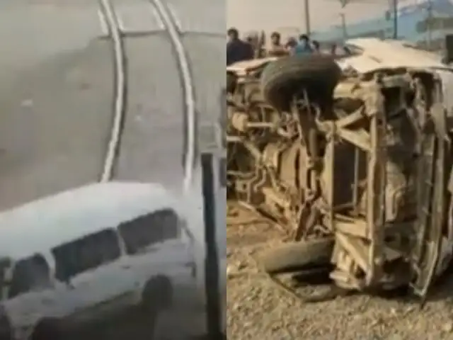8 heridos deja grave accidente en Ate: combi sin frenos se despista e invade rieles de tren