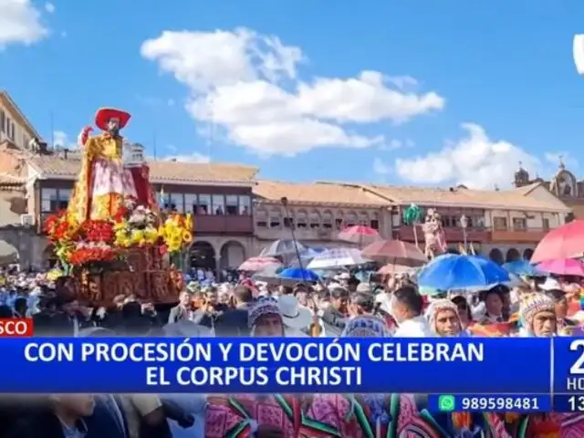 Cusco: Con procesión y devoción celebran tradicional el Corpus Christi