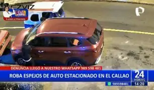 Callao: Delincuentes en mototaxi roban espejos de camioneta estacionada