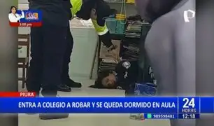 Ladrón se queda dormido tras asaltar colegio en Piura