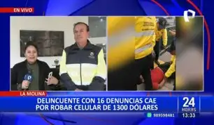 ¡Insólito! cae delincuente con 16 denuncias en La Molina