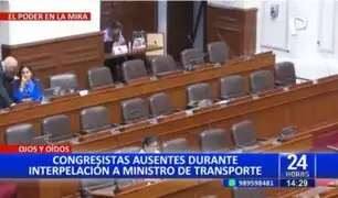 Raúl Pérez-Reyes: Pleno lució casi vacío durante interpelación a ministro de Transportes