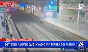 SJL: Detienen a joven que invadió la vía férrea del Metro de Lima