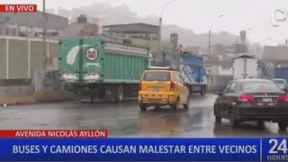 Ate: buses y camiones causan malestar en vecinos de la urbanización Valdivieso