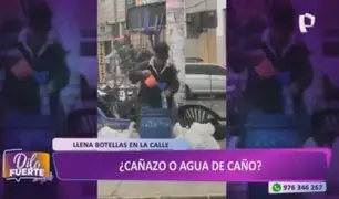 ¿Es cañazo o agua de caño?: Captan al "tío cañita" llenando botellas para venderlas en Los Olivos