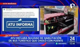 ATU declara nulidad de habilitación de bus turístico que chocó con Puente Villarán