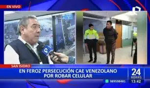 Tras intensa persecución: Capturan a delincuente extranjero por robar celular en San Isidro