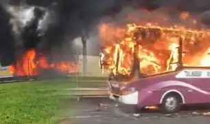 ¡Quedó inservible!: Bus se incendia cerca al aeropuerto Jorge Chávez