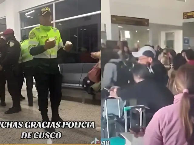 Noble acto de policías se hace viral: ofrecen bebidas calientes a pasajeros varados en aeropuerto de Cusco