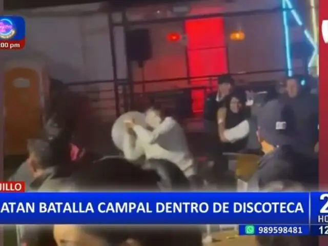 ¡Con botellas y sillas! desatan batalla campal en discoteca de Trujillo