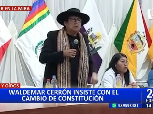 Waldemar Cerrón insiste en cambio de Constitución: "Es la solución a todos los problemas"