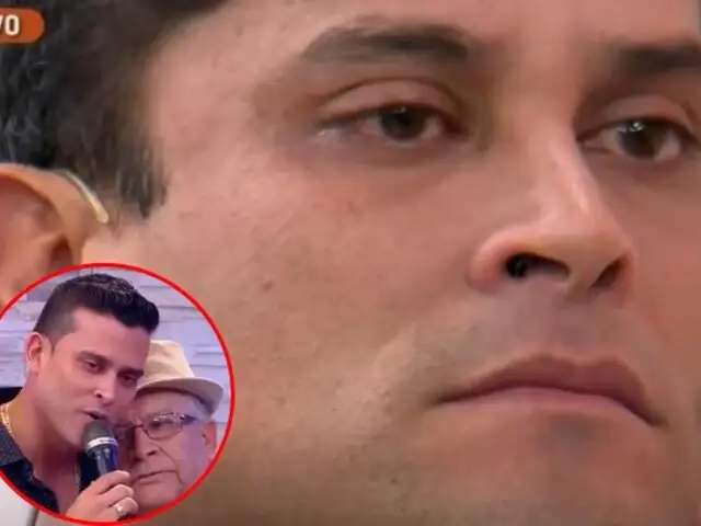 ¡Se quebró! Christian Domínguez llora al revelar que no podría seguir cantando si su padre fallece