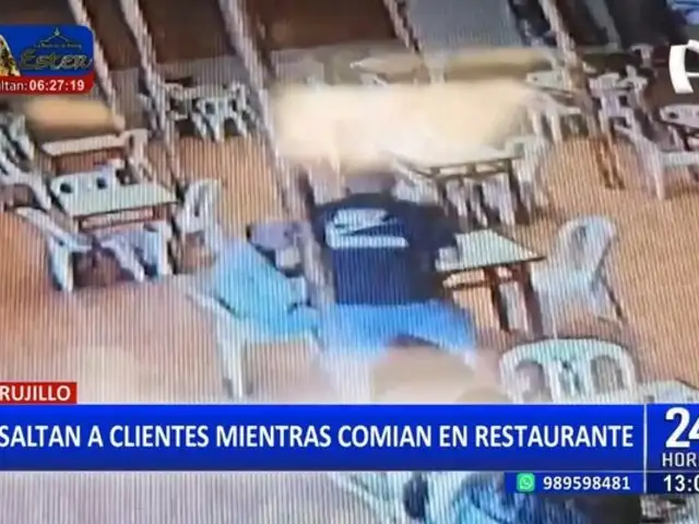 Delincuente armado asalta comensales en restaurante de Trujillo