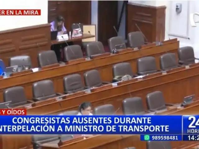 Raúl Pérez-Reyes: Pleno lució casi vacío durante interpelación a ministro de Transportes