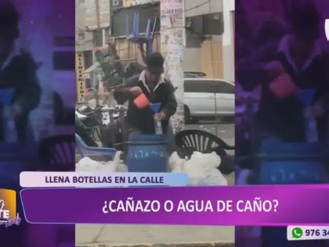 ¿Es cañazo o agua de caño?: Captan al "tío cañita" llenando botellas para venderlas en Los Olivos