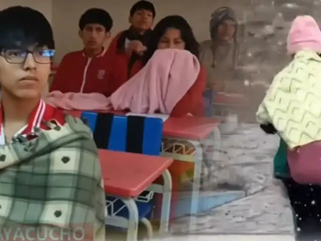 Escolares llevan sus frazadas a colegio por intenso frío en Ayacucho