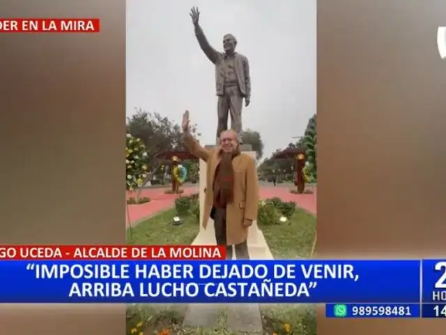 Alcalde de La Molina visita estatua de Luis Castañeda Lossio: "Imposible haber dejado de venir"