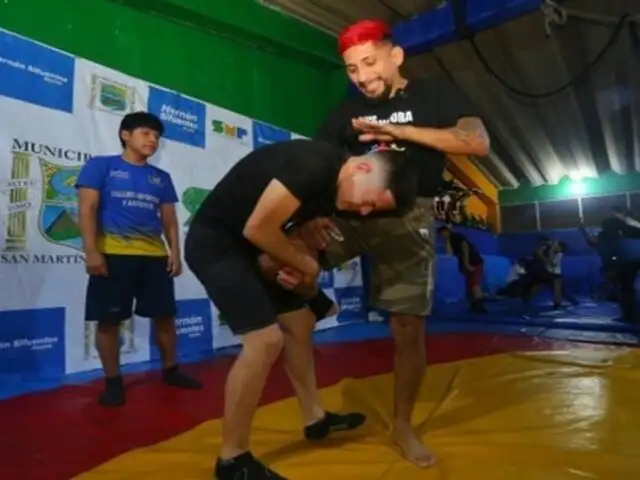 Luchador de la UFC visitó a jóvenes de SMP que representarán al Perú en República Dominicana