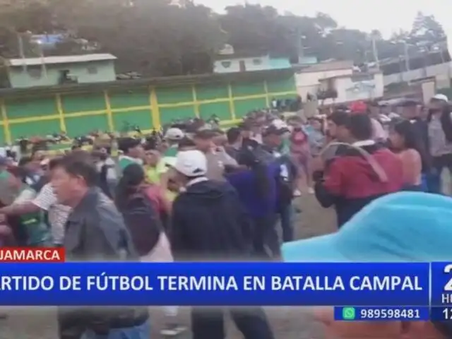 Cajamarca: Partido de fútbol termina en batalla campal