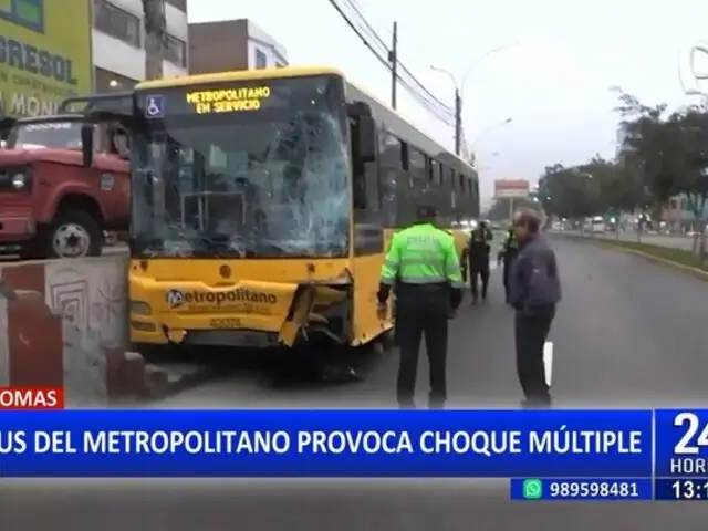 Accidente en Comas: bus del Metropolitano provoca choque múltiple y deja heridos