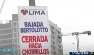 Costa Verde: cierran bajada Bertolotto con dirección a Chorrillos por esta razón