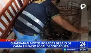 Iquitos: Capturan a delincuentes que guardaban motos robadas debajo de una cama
