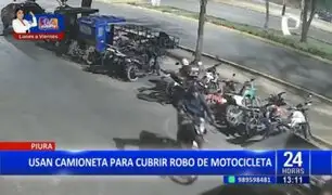 ¡Insólito! delincuentes usan camioneta para cubrir robo de motocicleta en Piura