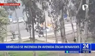 Vehículo se incendia en plena avenida Óscar Benavides