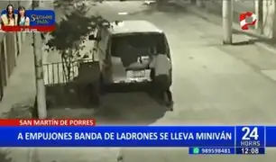 Delincuentes se llevan miniván a empujones en San Martín de Porres