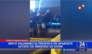 Puerto Maldonado: Cantante Briyit Palomino se presenta en show en aparente estado de ebriedad