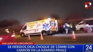 Choque entre camión y combi deja 18 heridos en San Juan de Lurigancho
