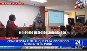 ¡Pasó un incómodo momento!: Congresista Ruth Luque es increpada por pobladores de Puno