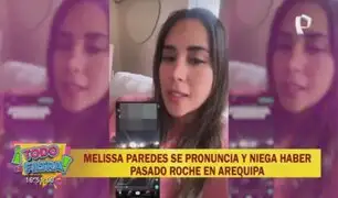 Melissa Paredes se pronuncia y niega haber pasado roche en Arequipa