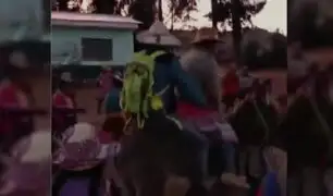 Cusco: comuneros obligan a montar burro y usar pollera a alcalde de distrito de Omacha