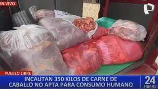 Incautan 350 kg de carne de caballo no apta para consumo humano en Breña