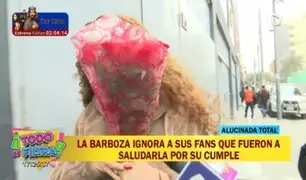 Janet Barboza ignora a sus fans que fueron a saludarla por su cumpleaños