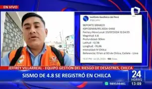 Jeffrey Villarreal tras sismo en Chilca: "Las personas lo han tomado de una manera calmada"