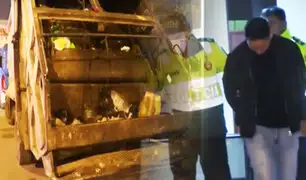 Conductor atropella a trabajadores de limpieza y choca contra recolector de basura en Comas