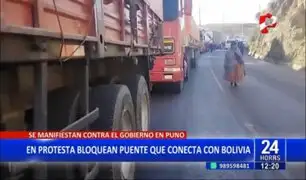 Puno: Pobladores bloquean puente internacional de Ilave en protesta contra gobierno de Boluarte