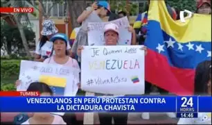 Venezolanos en Tumbes exigen intervención internacional para poner fin al régimen de Maduro