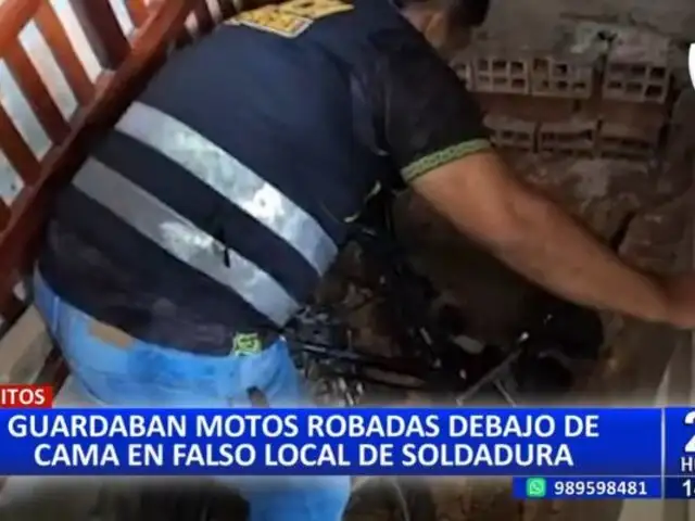 Iquitos: Capturan a delincuentes que guardaban motos robadas debajo de una cama