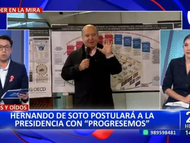 Hernando de Soto postulará nuevamente a la Presidencia con el partido "Progresemos"