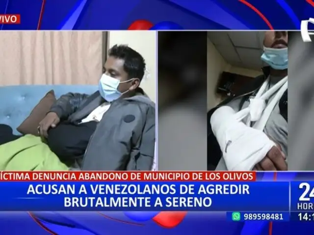¡Lamentable! Sereno municipal fue brutalmente agredido por dos extranjeros en Los Olivos