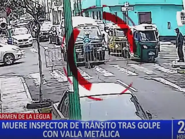 Inspector de tránsito muere tras golpe con valla metálica en Carmen de la Legua
