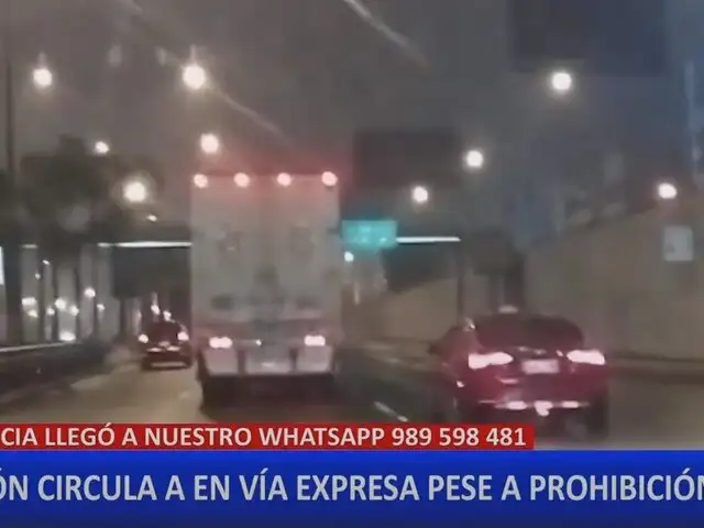 Camión de carga pesada circula por Vía Expresa pese a prohibición
