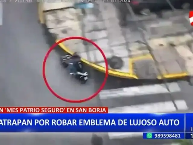 San Borja: Capturan a delincuente que robó emblema de lujoso auto
