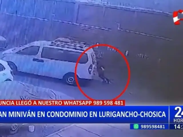 Lurigancho-Chosica: Delincuentes roban miniván en condominio