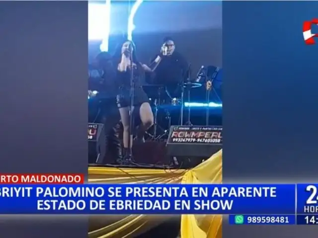 Puerto Maldonado: Cantante Briyit Palomino se presenta en show en aparente estado de ebriedad